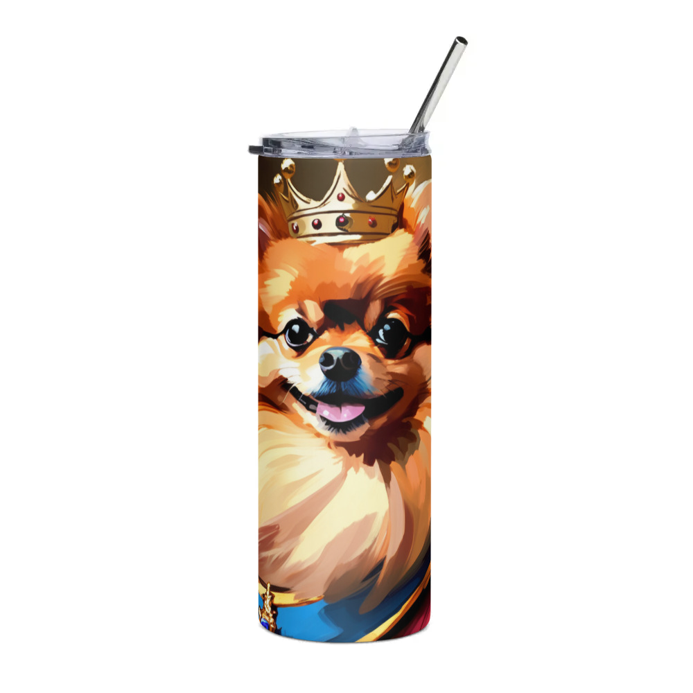 PugMug Custom Tan Pomeranian Stainless Steel Tumbler