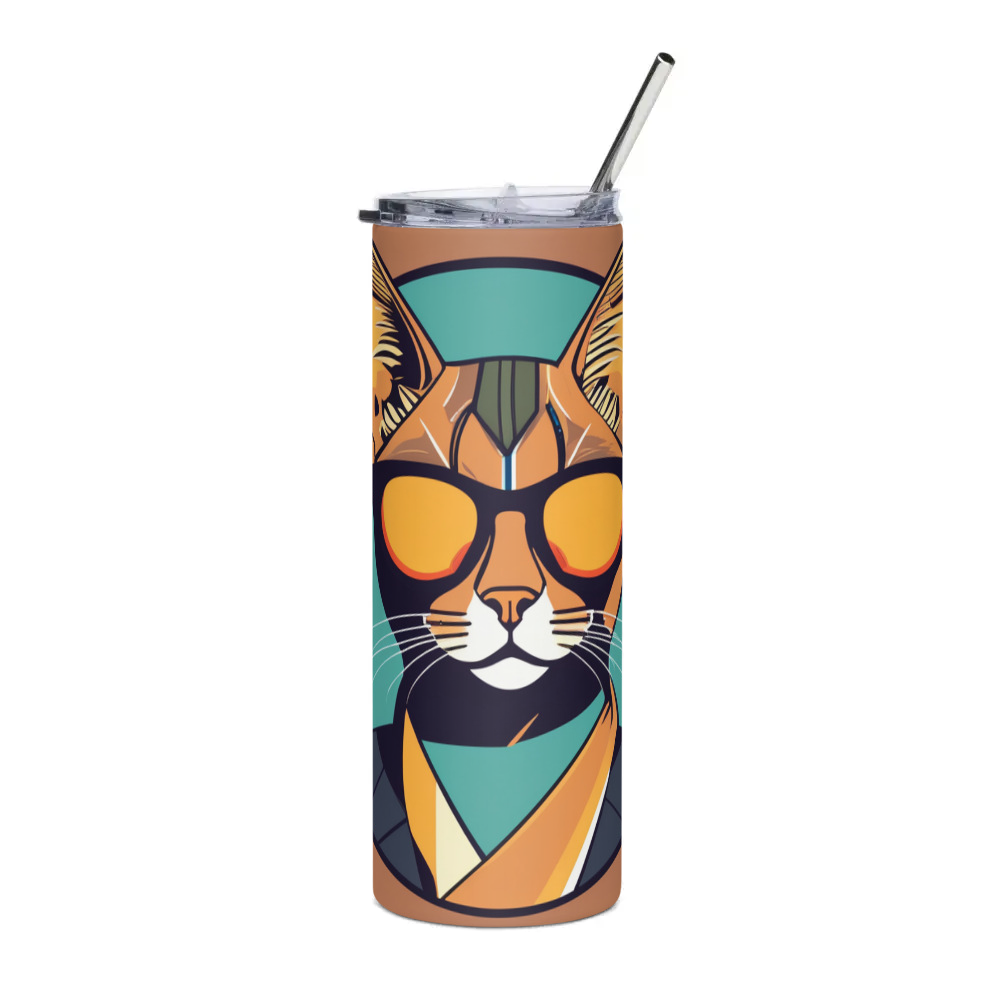 PugMug Custom Tabby Abyssinian Cat Stainless Steel Tumbler