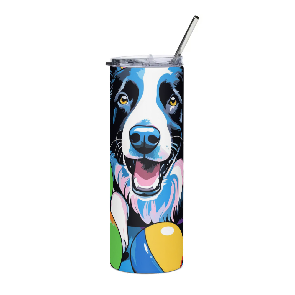 PugMug Custom Border Collie Stainless Steel Tumbler