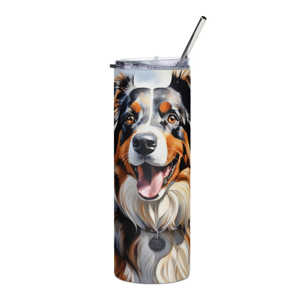 PugMug Custom Australian Shepherd Dog Stainless Steel Tumbler