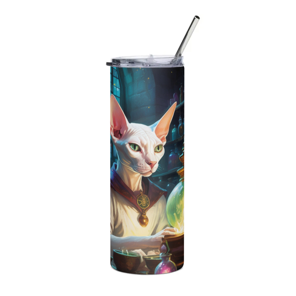 PugMug Custom White Sphynx Cat Stainless Steel Tumbler