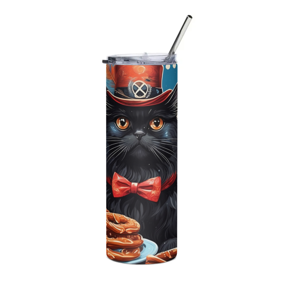 PugMug Custom Black Persian Cat Stainless Steel Tumbler
