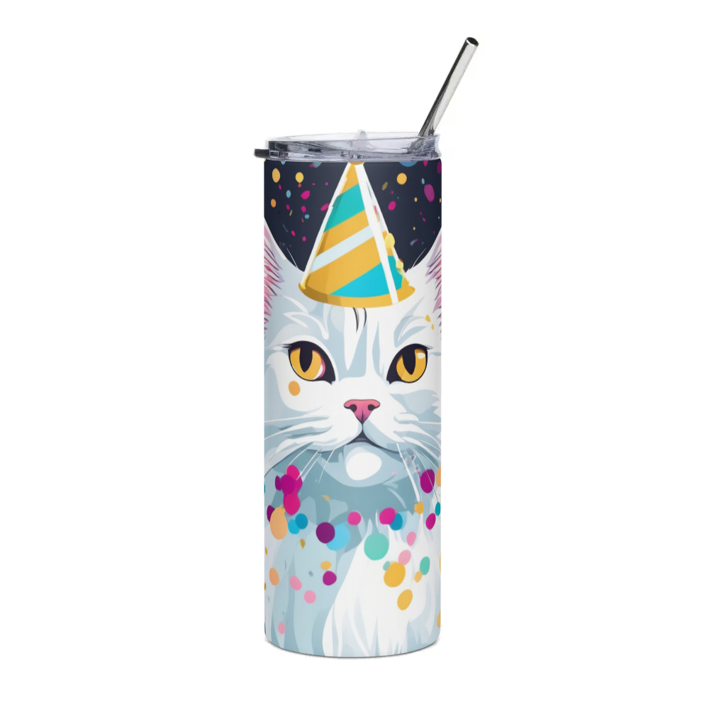 PugMug Custom White Persian Cat Stainless Steel Tumbler