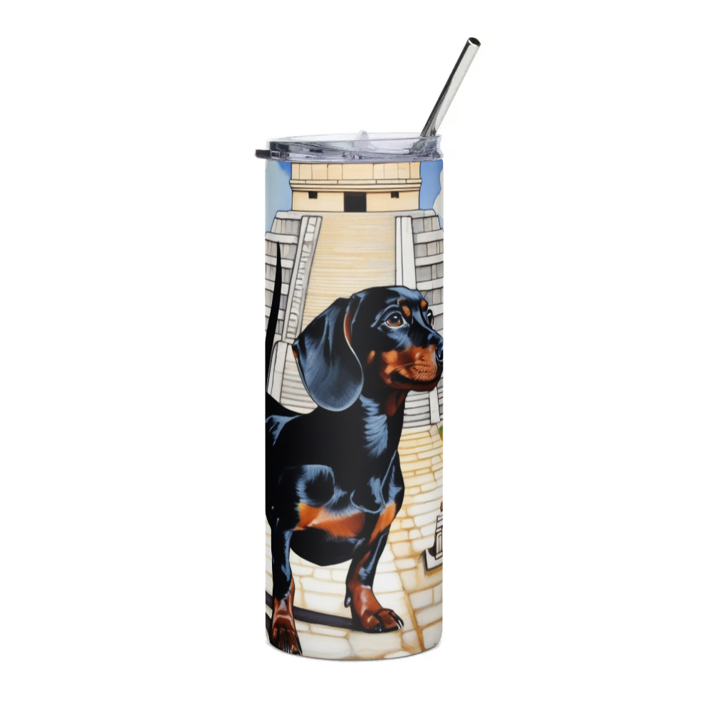 PugMug Custom Black Dachshund Stainless Steel Tumbler