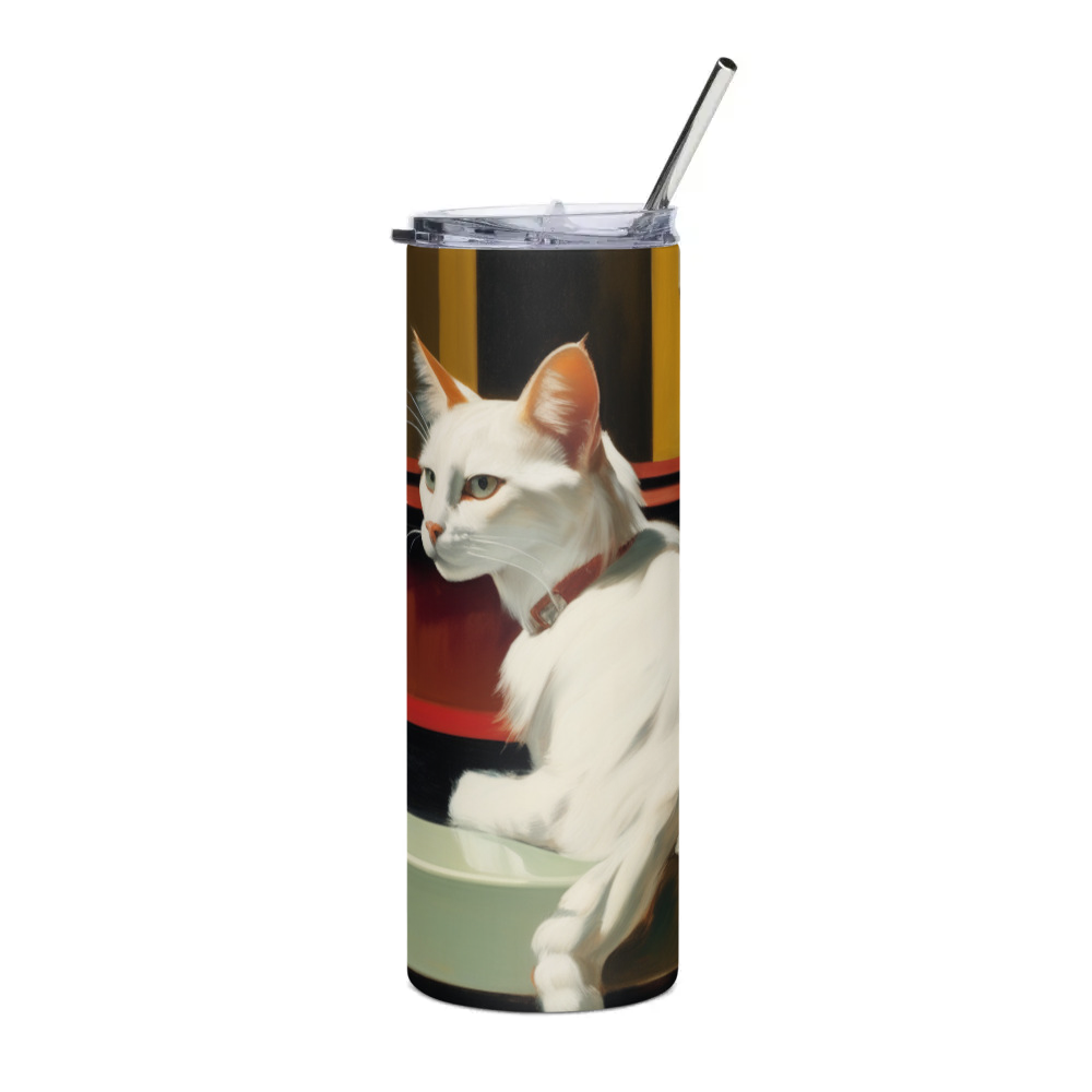 PugMug Custom White Companion Cat Stainless Steel Tumbler