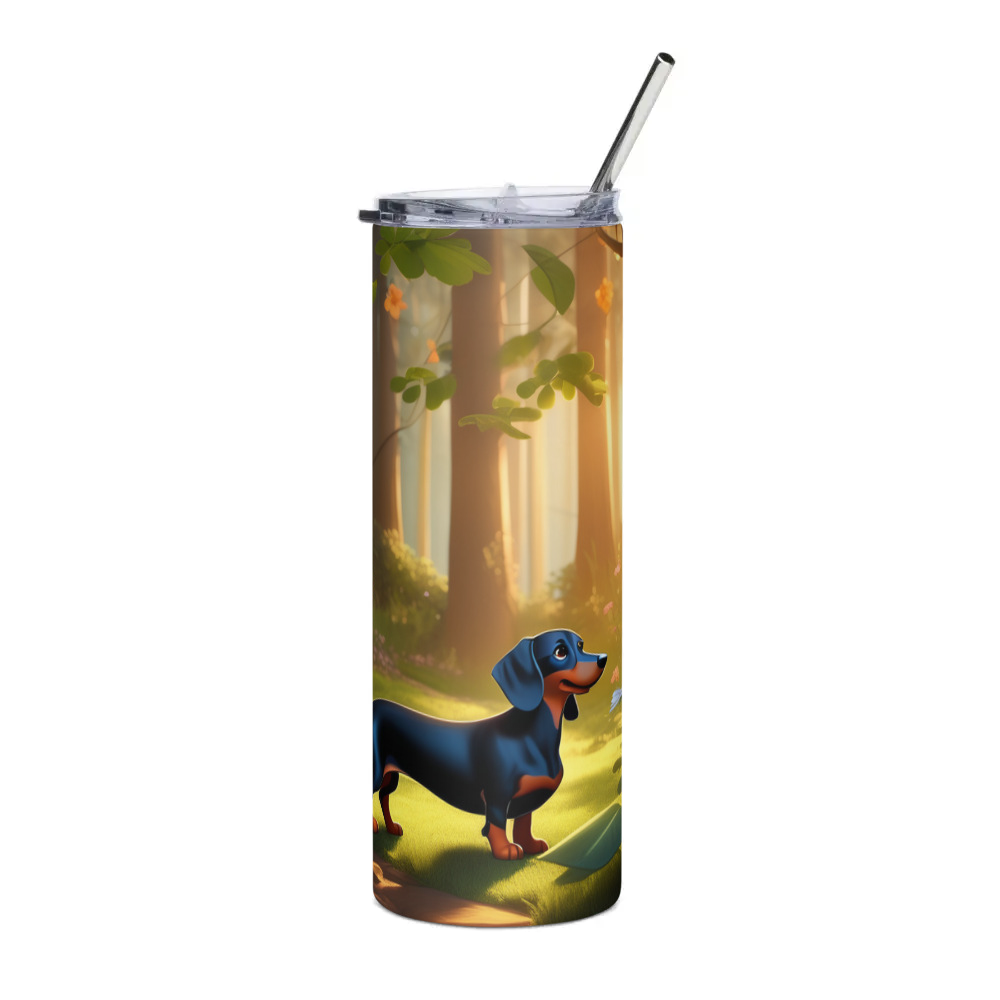 PugMug Custom Black Dachshund Stainless Steel Tumbler