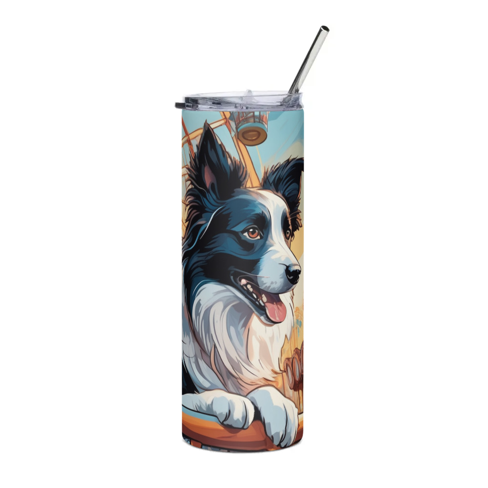PugMug Custom Border Collie Stainless Steel Tumbler