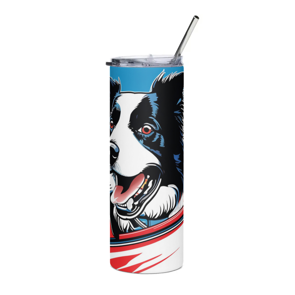 PugMug Custom Border Collie Stainless Steel Tumbler