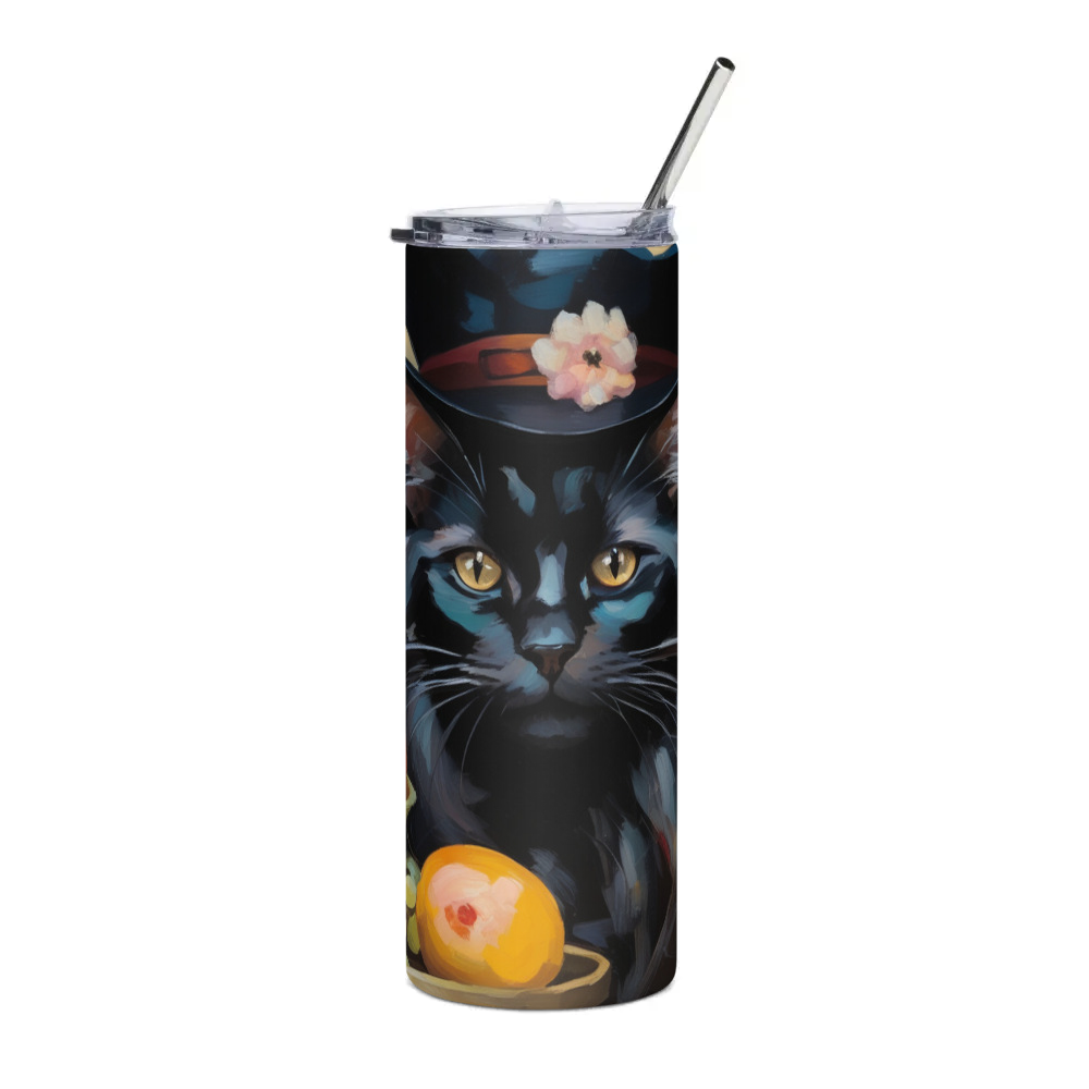 PugMug Custom Black Maine Coon Cat Stainless Steel Tumbler