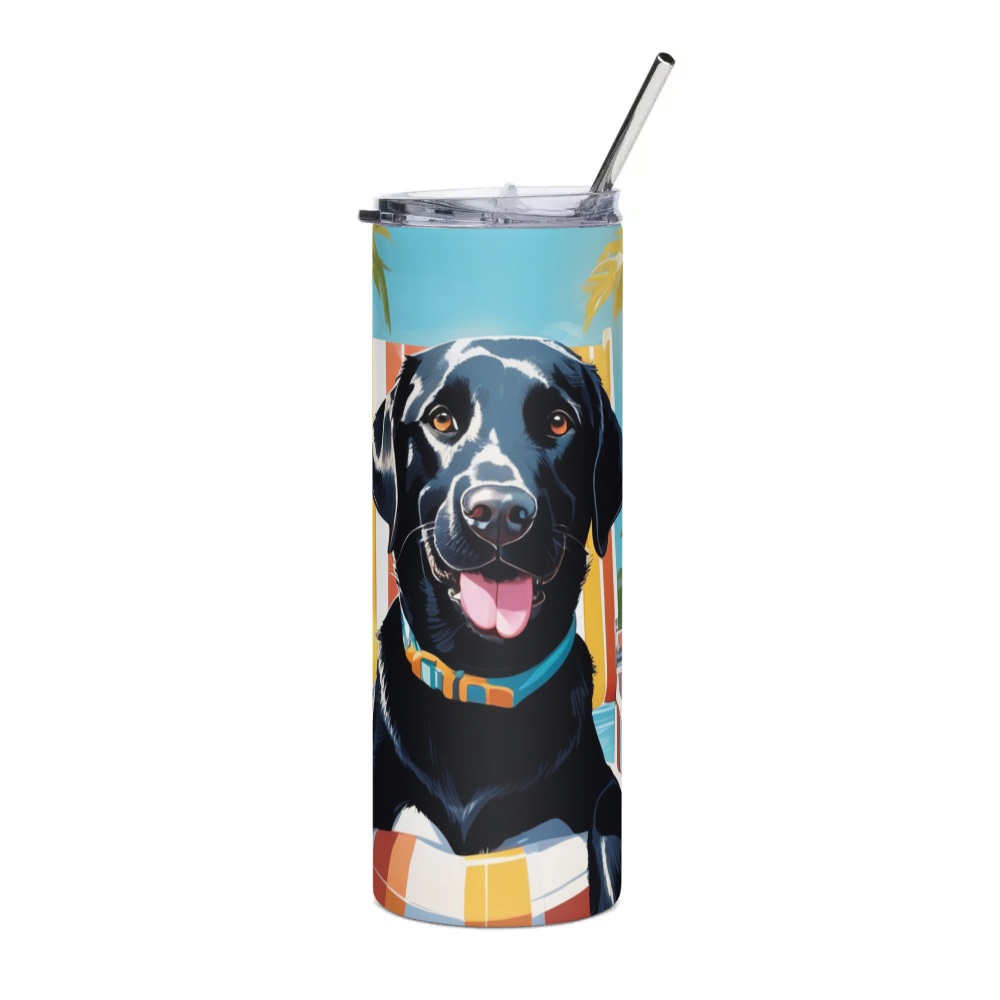 PugMug Custom Black Labrador Retriever Stainless Steel Tumbler