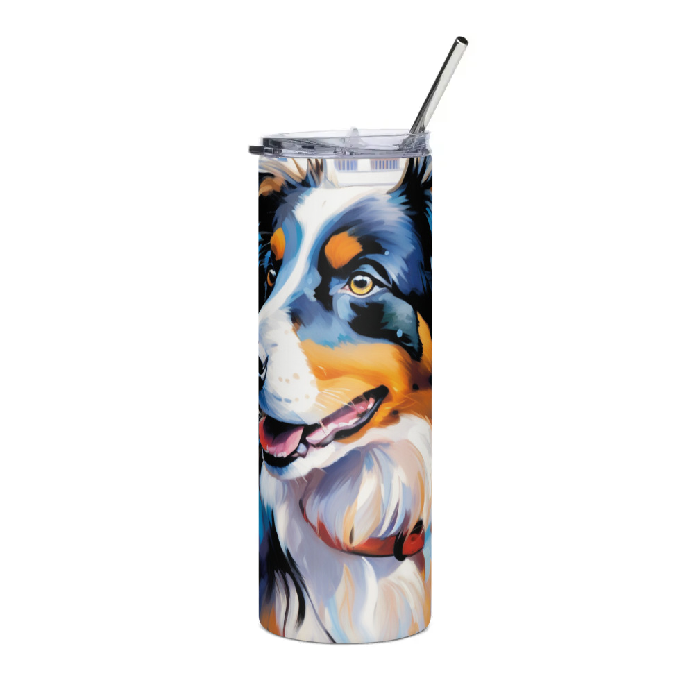 PugMug Custom Australian Shepherd Dog Stainless Steel Tumbler