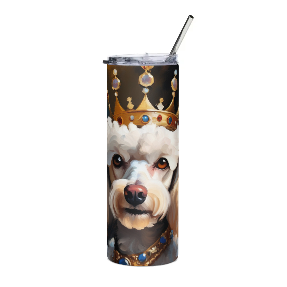 PugMug Custom White Poodle Stainless Steel Tumbler