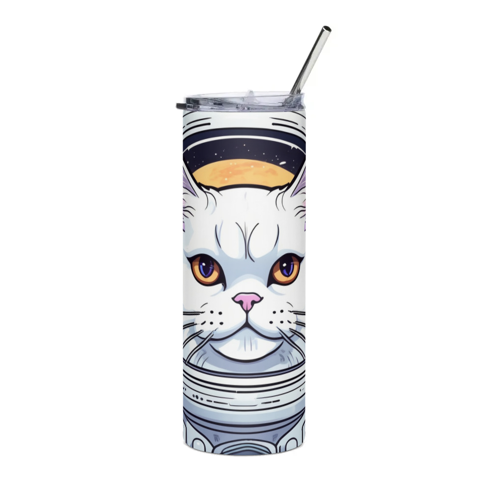 PugMug Custom White Persian Cat Stainless Steel Tumbler