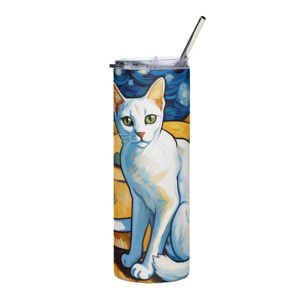 PugMug Custom White Abyssinian Cat Stainless Steel Tumbler