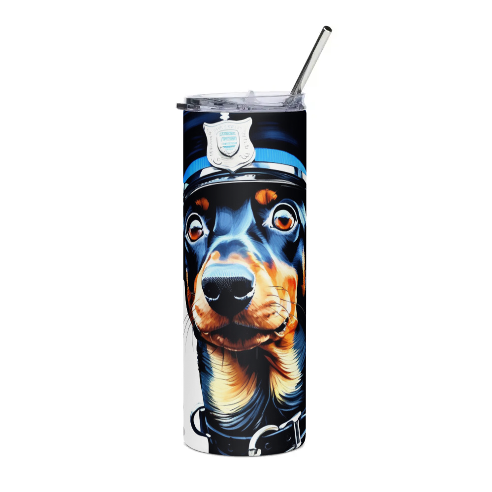PugMug Custom Black Dachshund Stainless Steel Tumbler