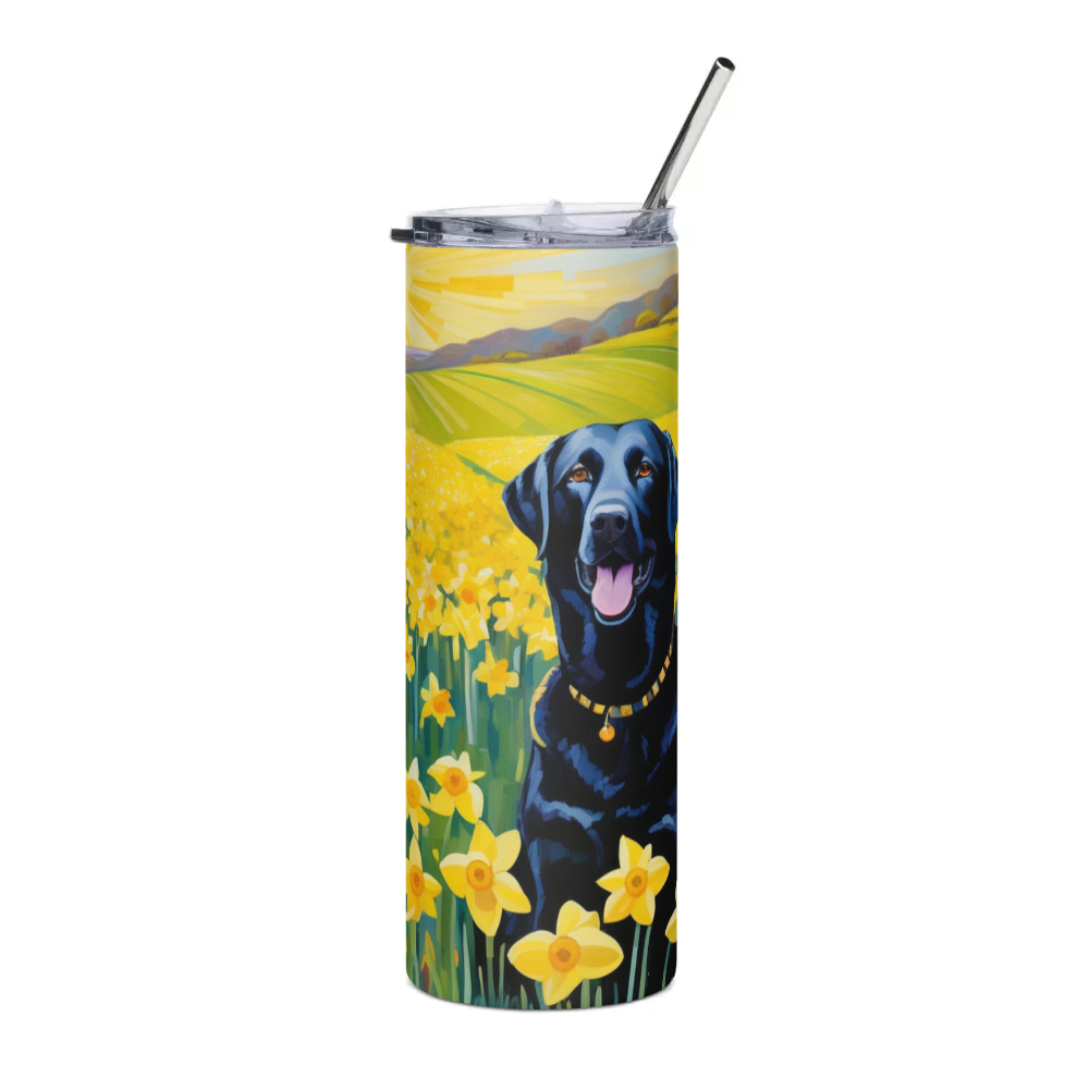 PugMug Custom Black Labrador Retriever Stainless Steel Tumbler