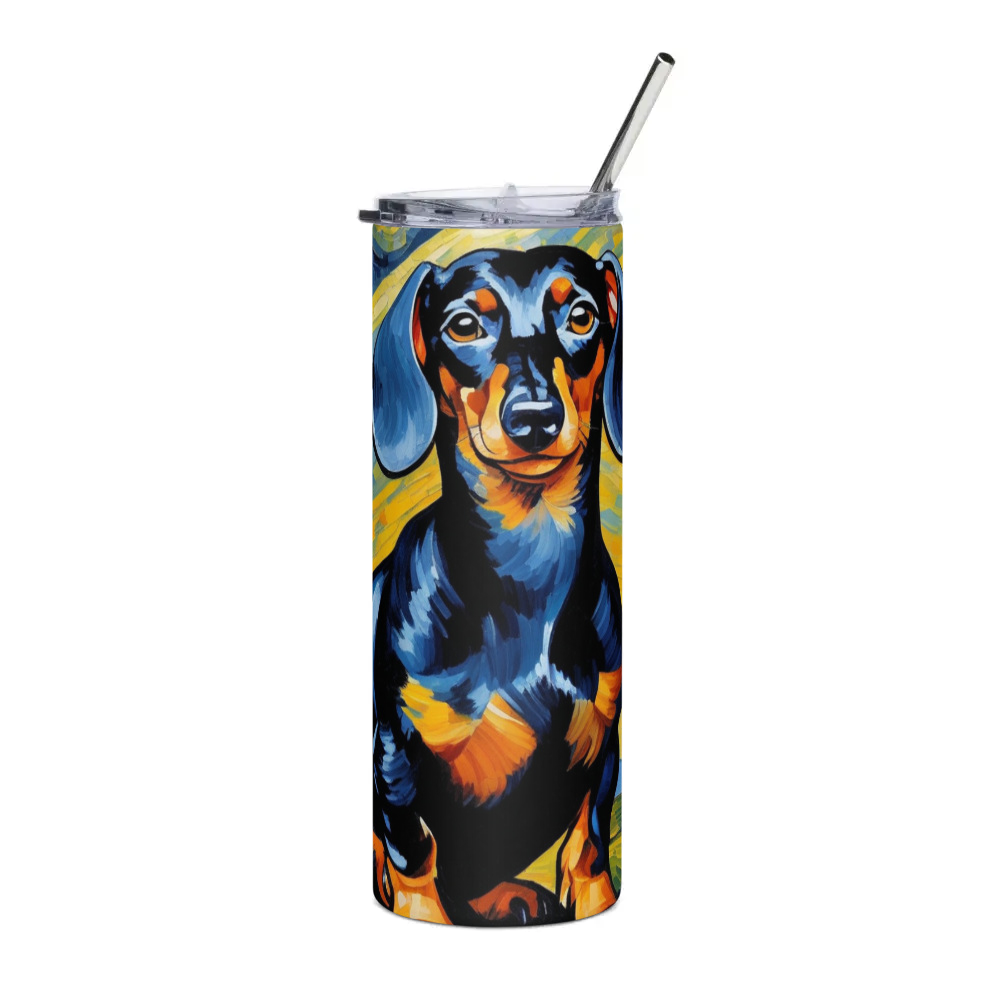 PugMug Custom Black Dachshund Stainless Steel Tumbler