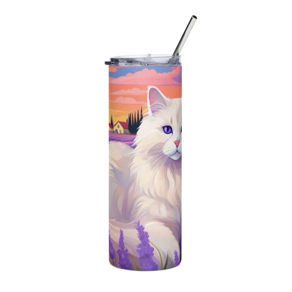 PugMug Custom White Ragdoll Cat Stainless Steel Tumbler