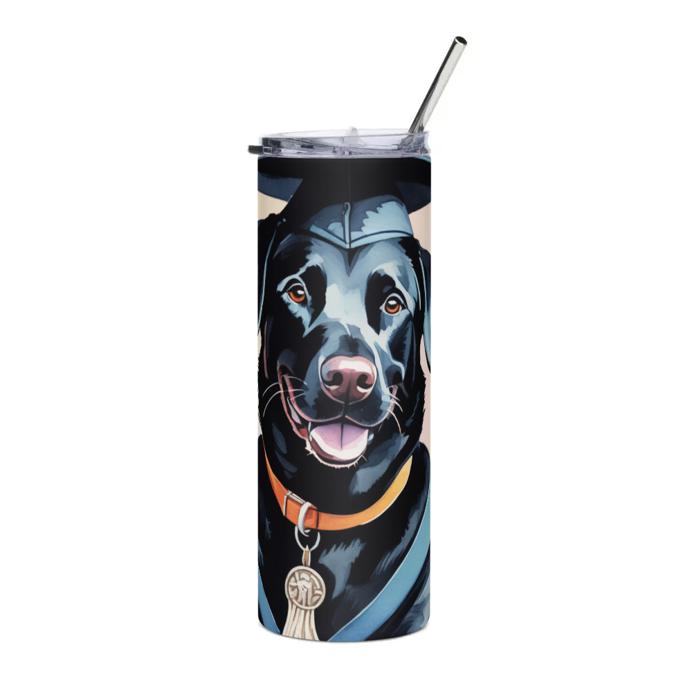 PugMug Custom Black Labrador Retriever Stainless Steel Tumbler