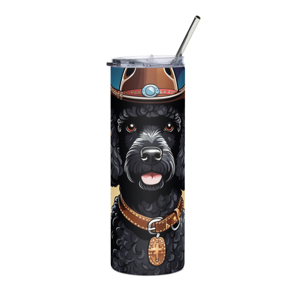 PugMug Custom Black Poodle Stainless Steel Tumbler