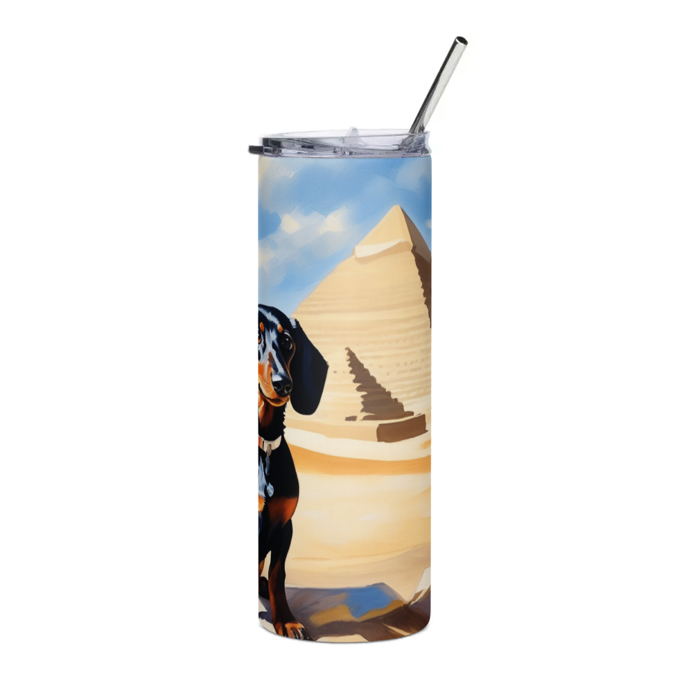 PugMug Custom Black Dachshund Stainless Steel Tumbler