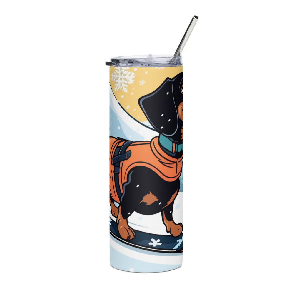 PugMug Custom Black Dachshund Stainless Steel Tumbler