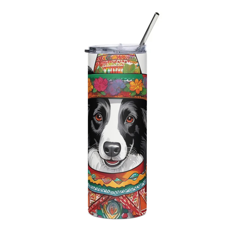 PugMug Custom Border Collie Stainless Steel Tumbler