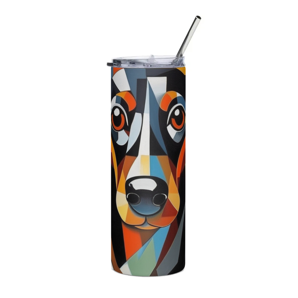 PugMug Custom Black Dachshund Stainless Steel Tumbler