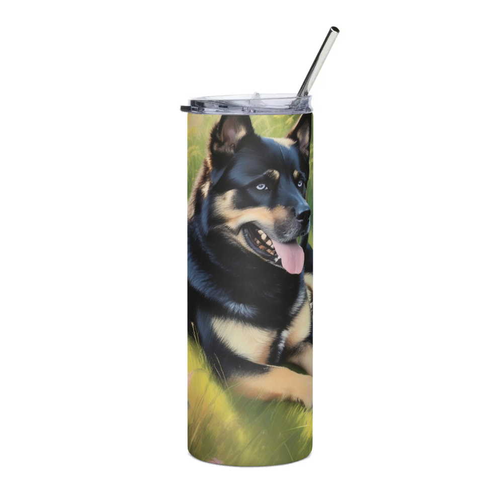 PugMug Custom Blue Stainless Steel Tumbler