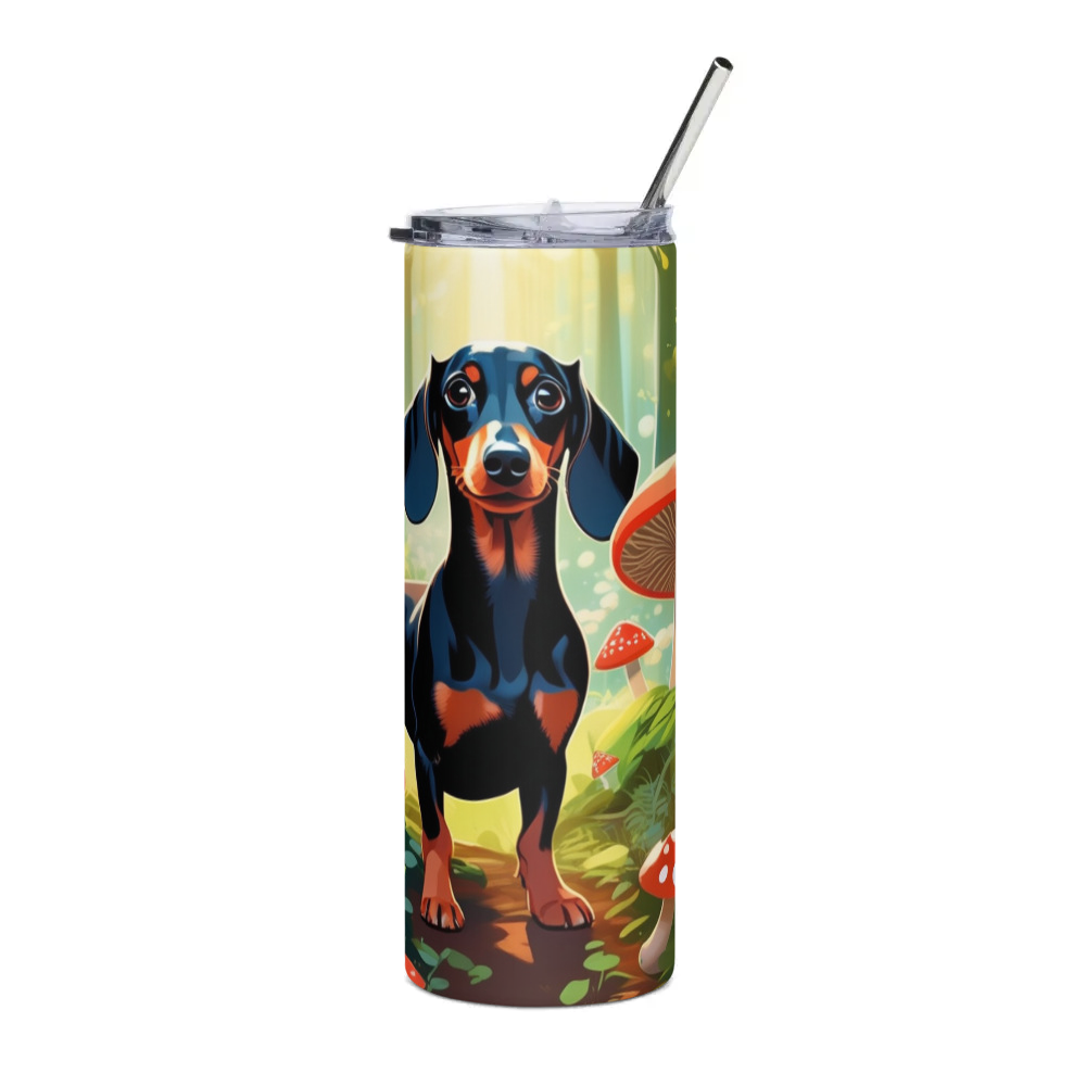 PugMug Custom Black Dachshund Stainless Steel Tumbler