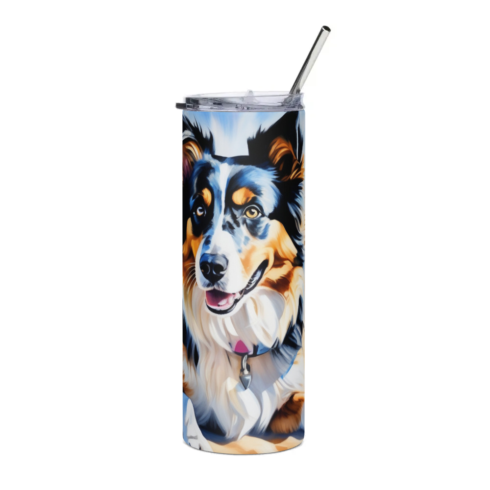 PugMug Custom Australian Shepherd Dog Stainless Steel Tumbler