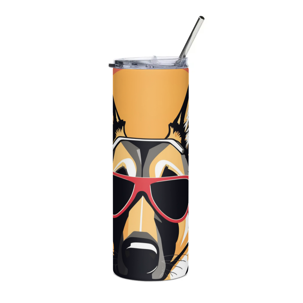 PugMug Custom German Shepherd Dog Stainless Steel Tumbler