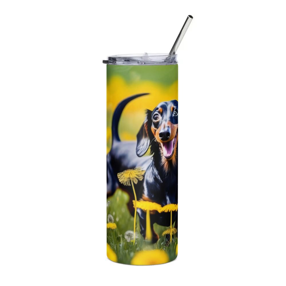 PugMug Custom Black Dachshund Stainless Steel Tumbler