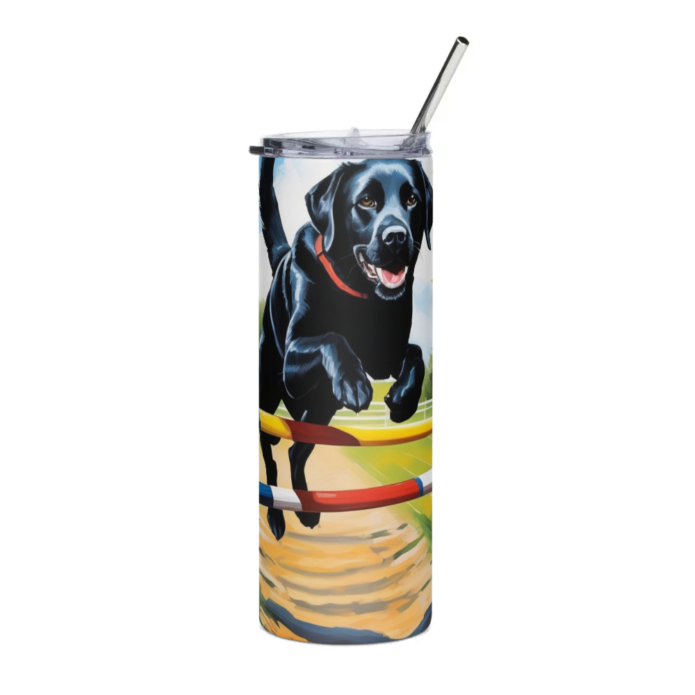 PugMug Custom Black Labrador Retriever Stainless Steel Tumbler