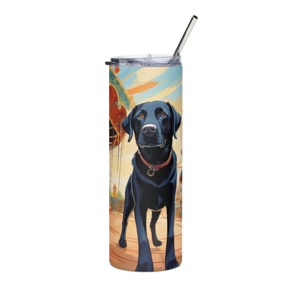 PugMug Custom Black Labrador Retriever Stainless Steel Tumbler