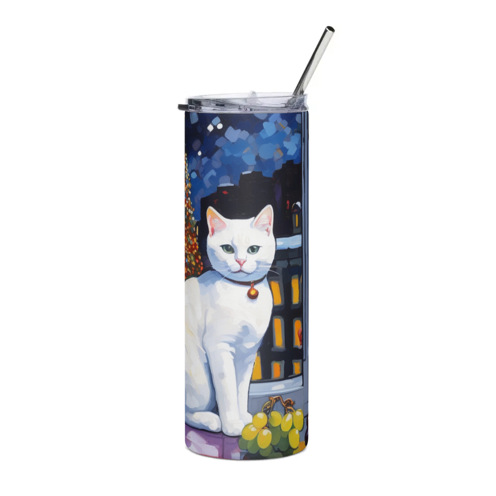 PugMug Custom White Exotic Cat Stainless Steel Tumbler