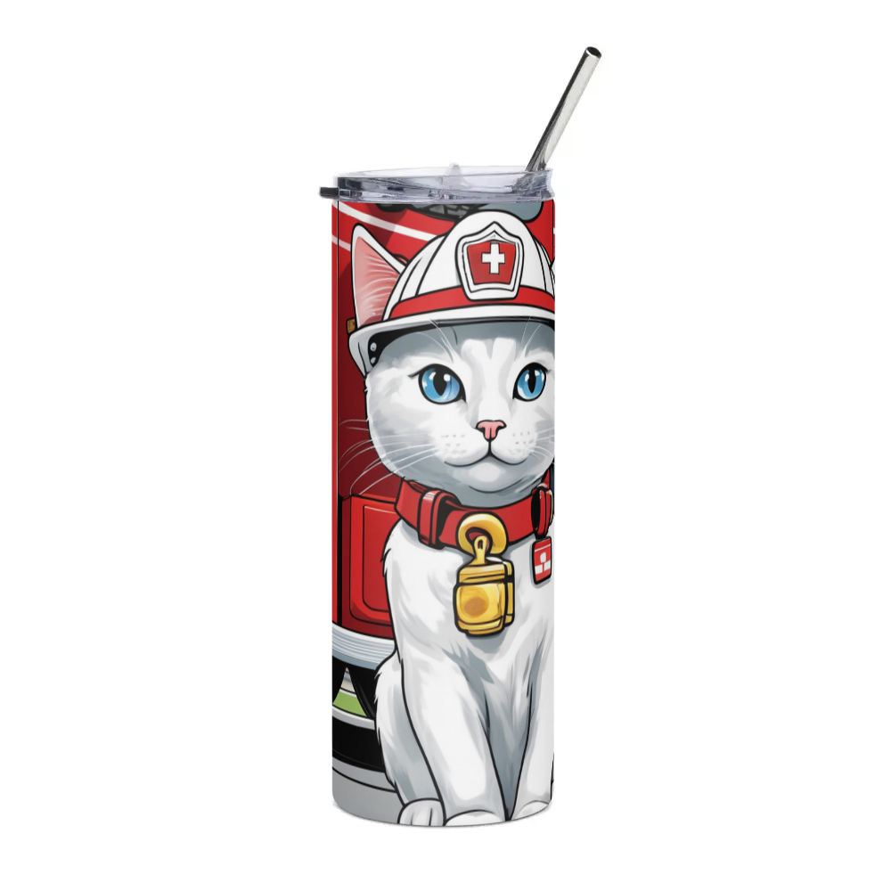 PugMug Custom White Companion Cat Stainless Steel Tumbler