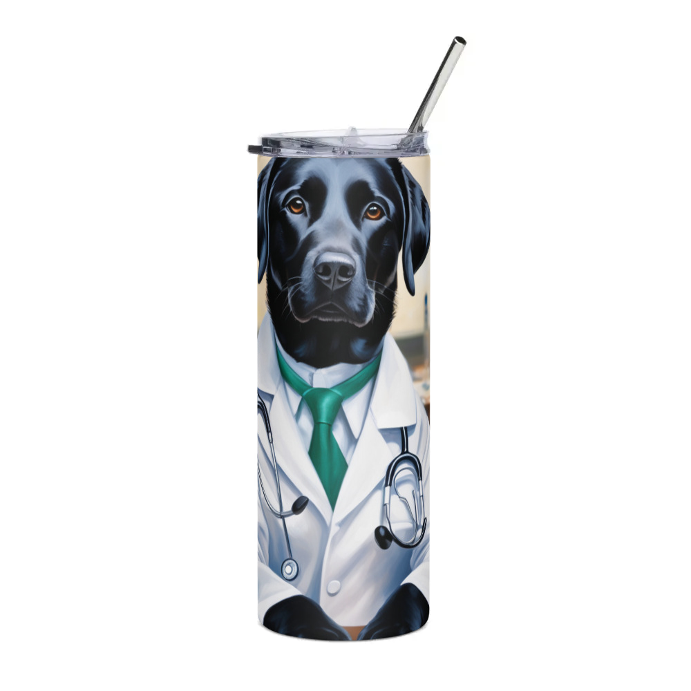 PugMug Custom Black Labrador Retriever Stainless Steel Tumbler