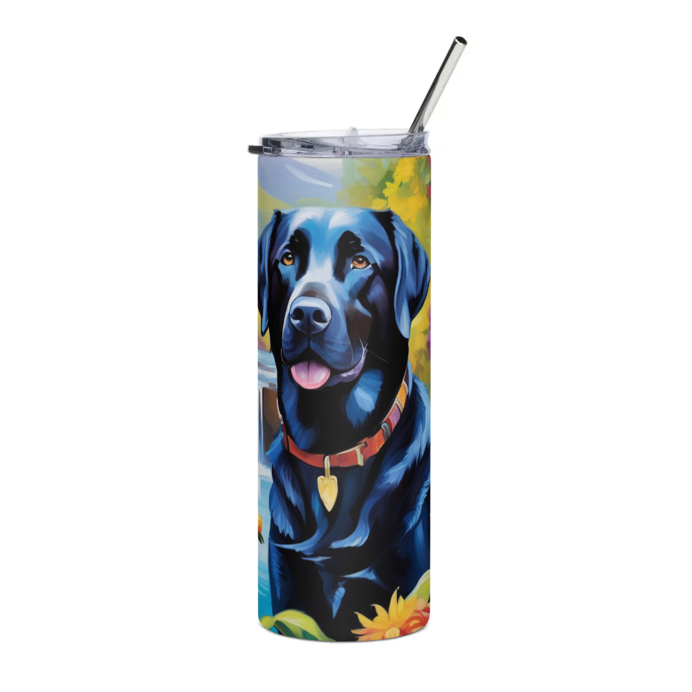 PugMug Custom Black Labrador Retriever Stainless Steel Tumbler