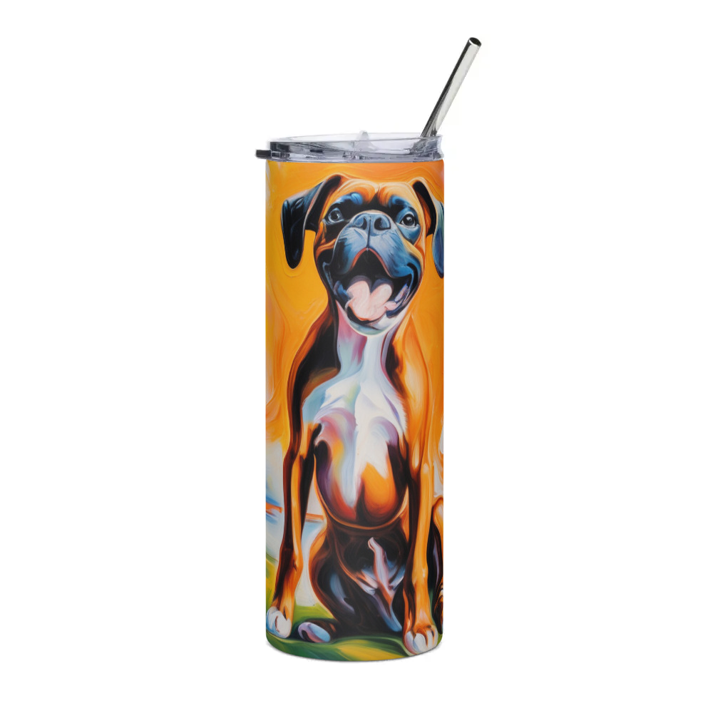 PugMug Custom Boxer Dog Stainless Steel Tumbler