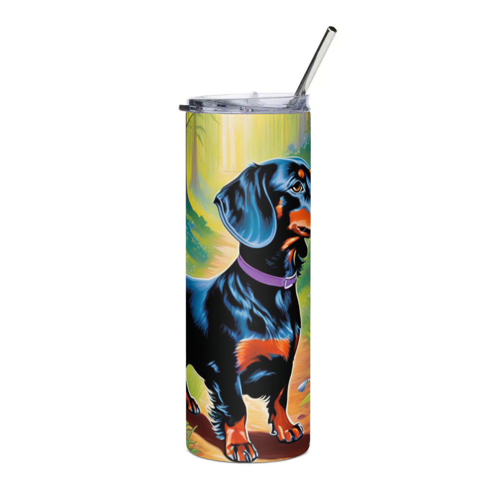 PugMug Custom Black Dachshund Stainless Steel Tumbler