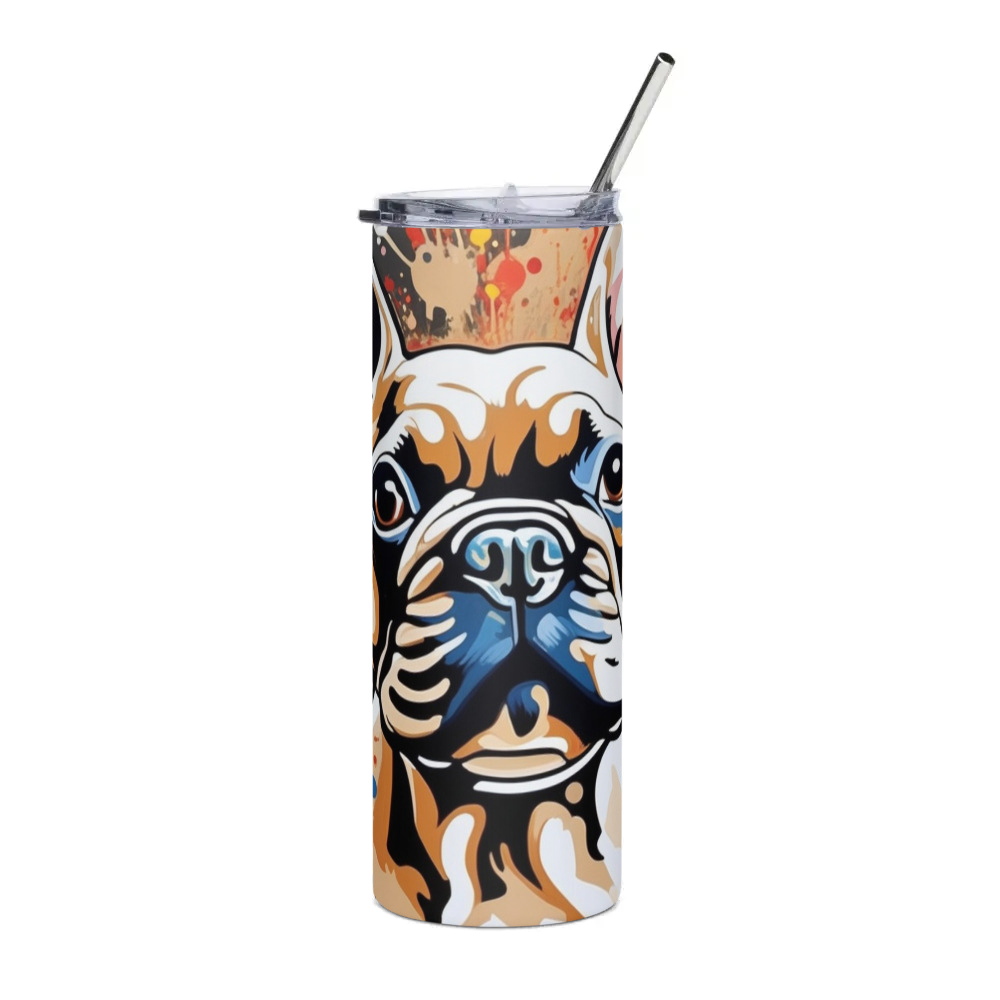 PugMug Custom Tan French Bulldog Stainless Steel Tumbler