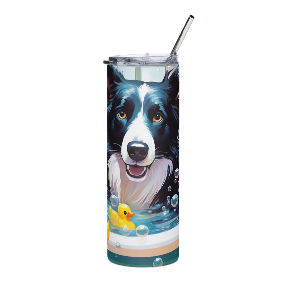 PugMug Custom Border Collie Stainless Steel Tumbler