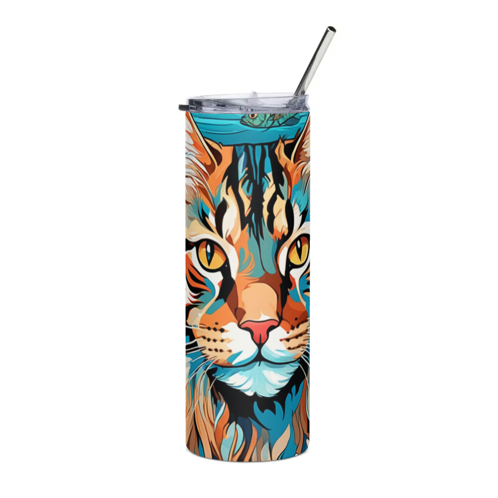 PugMug Custom Tabby Maine Coon Cat Stainless Steel Tumbler