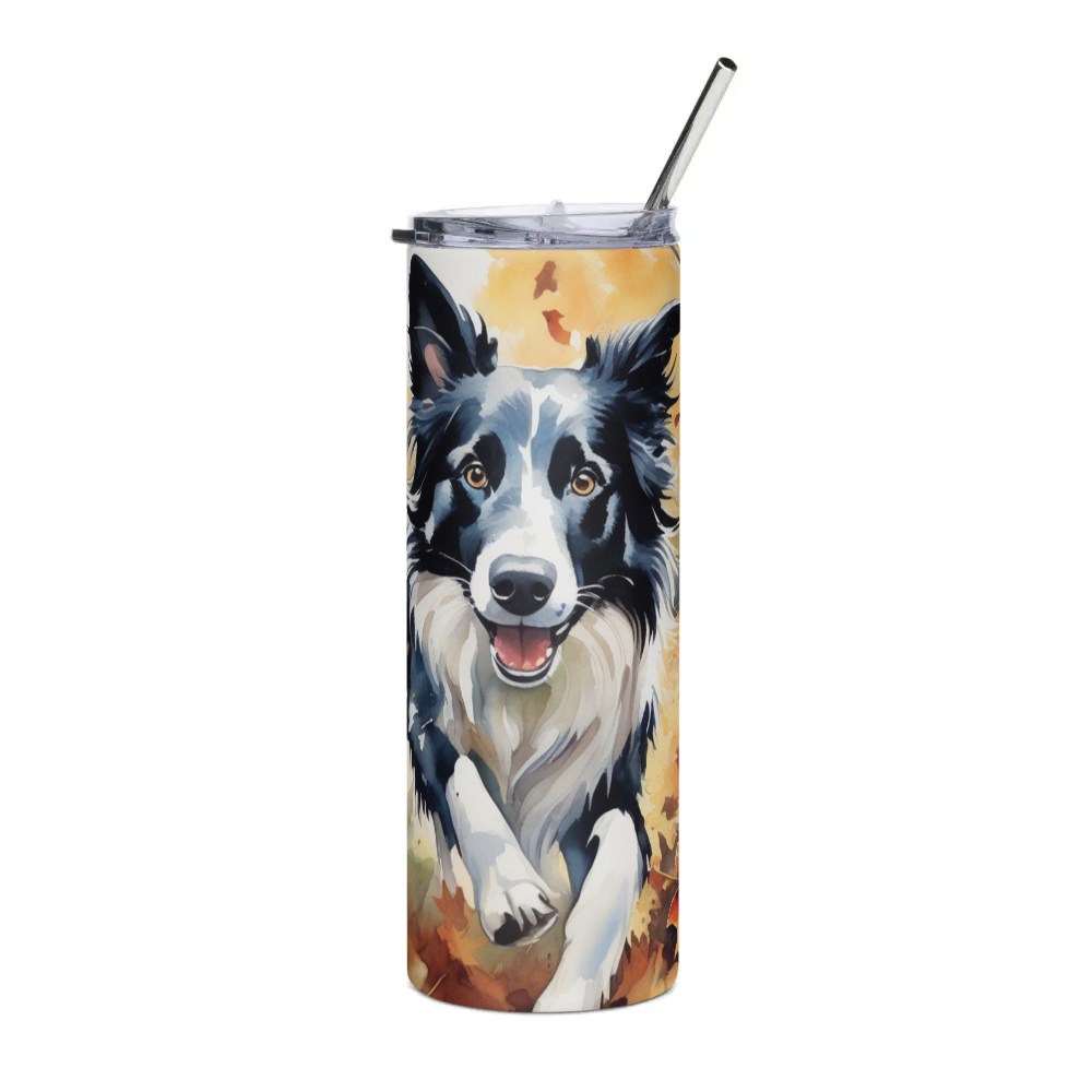 PugMug Custom Border Collie Stainless Steel Tumbler
