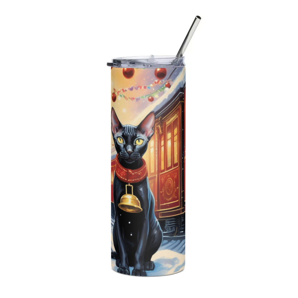 PugMug Custom Black Sphynx Cat Stainless Steel Tumbler