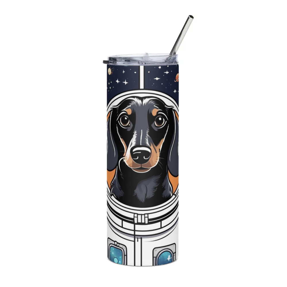 PugMug Custom Black Dachshund Stainless Steel Tumbler