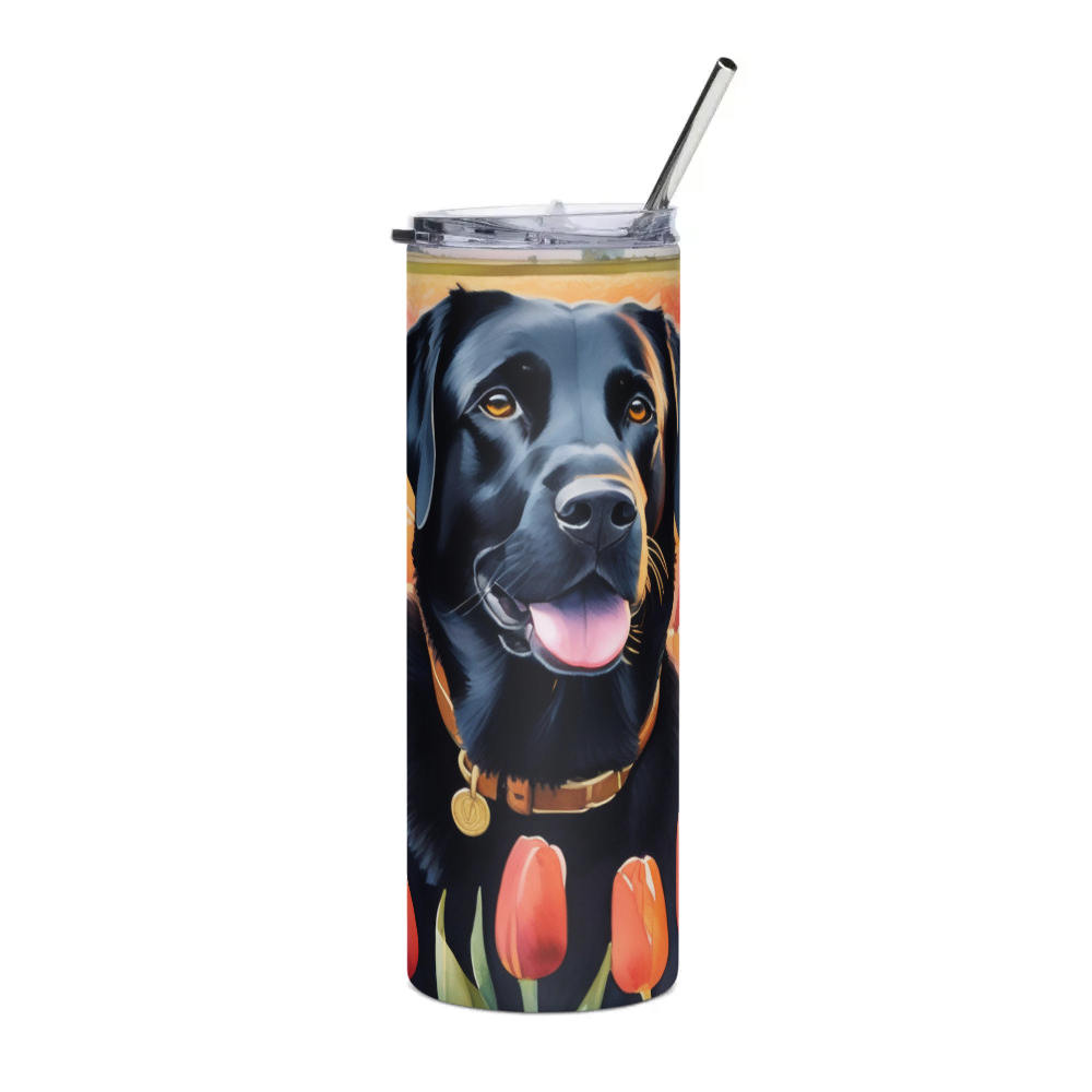 PugMug Custom Black Labrador Retriever Stainless Steel Tumbler