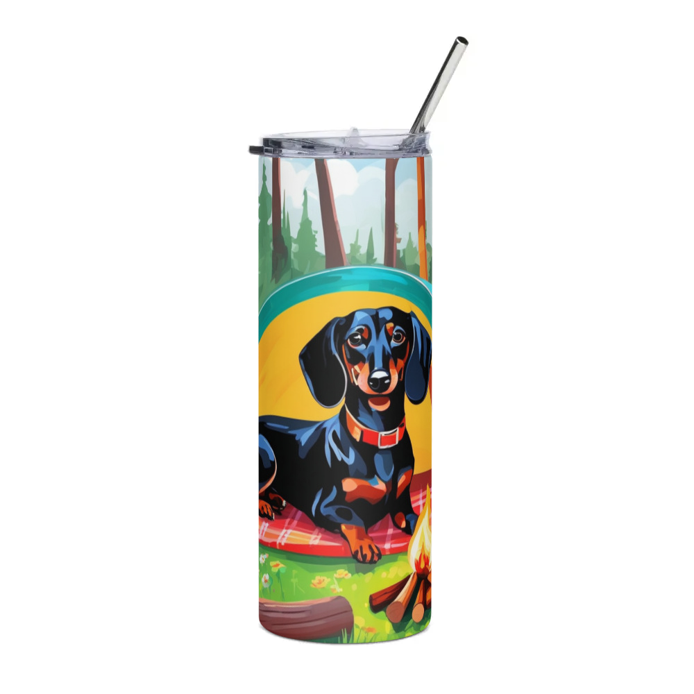 PugMug Custom Black Dachshund Stainless Steel Tumbler