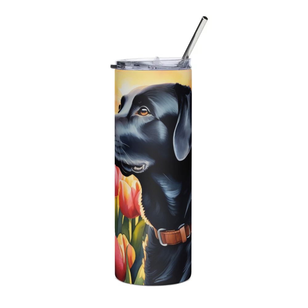 PugMug Custom Black Labrador Retriever Stainless Steel Tumbler